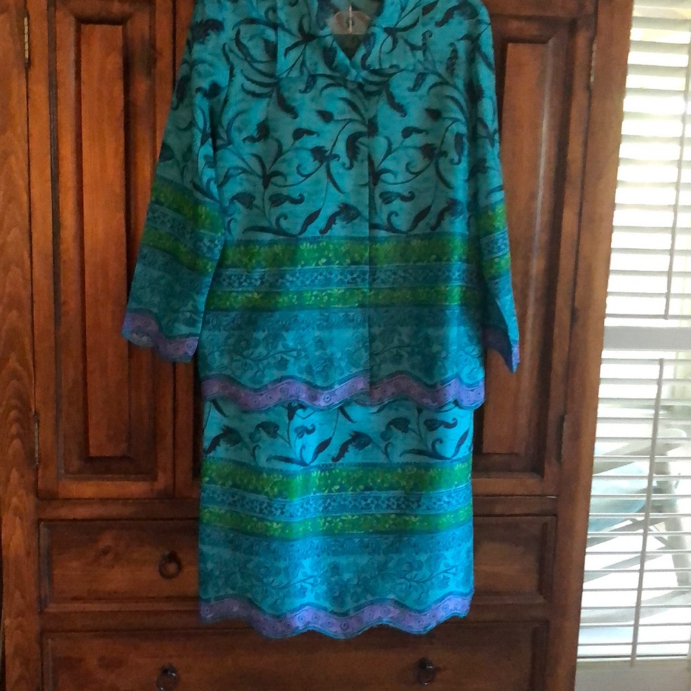 Designer jacket with long skirt